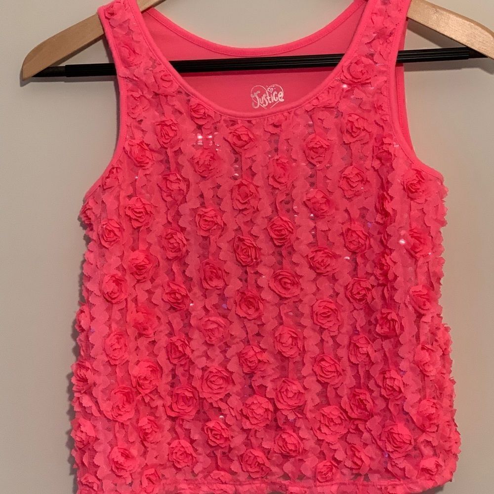 Justice Size 14 Hot Pink Tank Top